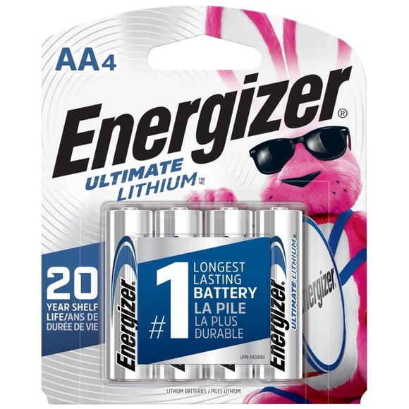 Energizer Ultimate Lithium AA Batteries (4 Pack), Double A Batteries