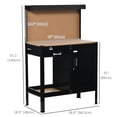 thumbnail image 3 of HOMCOM Établi de Garage avec Tiroir de Rangement, Panneau Perforé, Armoire Verrouillable, 3 of 10
