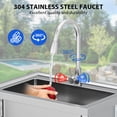 thumbnail image 4 of BeesClover Commercial Stainless Steel Kitchen Freestanding Sink,Utility Kitchen Sink with Pipe,Filter Drainer and 360° Rotatable Faucet for Laundry Yard Garage Kitchen Shop, 4 of 8