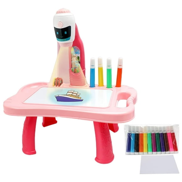 YOPTOP Children Projector Art Drawing Table Toys Kids Painting Board Desk Arts and Crafts for Kids Painting Training,pink