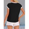 thumbnail image 4 of T-shirts à Manches Courtes pour Femmes Noir P, 4 of 7