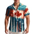 thumbnail image 1 of Chemise à Manches Courtes pour Homme, Décontractée, Style Canadien, Imprimée, à Col et à Boutons, pour Usage Quotidien et Loisirs, 1 of 5