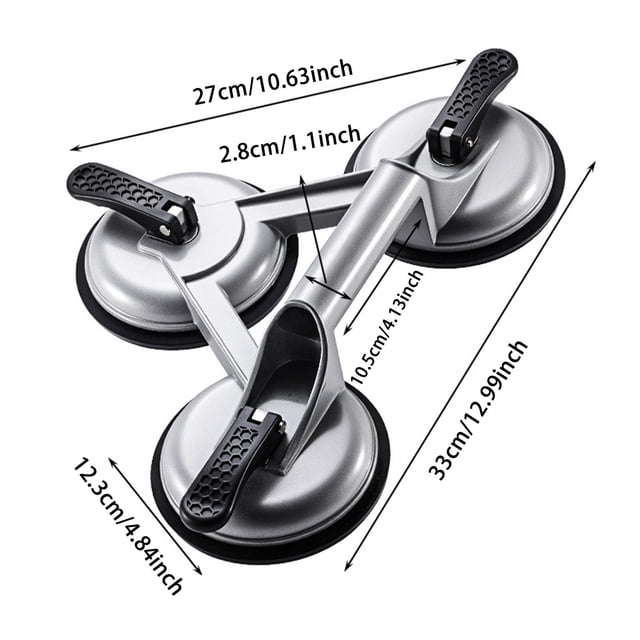 JJKBVCLO Heavy Duty Triple Grip Suction Cup For Tempered Glass Secure With Strong Aluminum Alloy Base