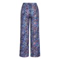 thumbnail image 4 of Pantalon Pleine Longueur Pantalon Élégant pour Femmes Pantalon pour Dames Mode Décontractée Lin Imprimé Rayé Pantalon Court Pantalon à Empiècements Jambe Droite Pantalon Crayon Pantalon de Yoga pour Femme, 4 of 6