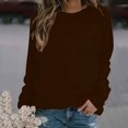 thumbnail image 2 of Pisexur Chandails en Molleton pour Femmes Couleur Unie Col Rond Chandail en Molleton Manches Longues Chandail Basique Chandails en Molleton Décontractés Amples Surdimensionnés pour Femmes Chandails en Molleton d'Automne, 2 of 4