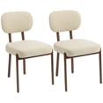 thumbnail image 1 of HOMCOM Upholstered Linen Fabric Dining Chairs, Kitchen Chairs, Beige, 1 of 9