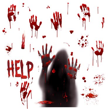 TopLLC Wall Stickers, Stickers for Kids, Cute Stickers Halloween Horror Handprint Glass Window Window Electrostatic Sticker Decorative Wall Sticker wall sticker