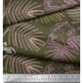 thumbnail image 2 of Soimoi Velvet Fabric Leaves & Floral Flower Print Fabric by Yard 58 Inch Wide, 2 of 3