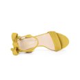 thumbnail image 4 of BLISSFUL STEP Women's Sandals Ankle Tie Back Open Toe Block Heels Yellow 6.5, 4 of 7