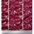 thumbnail image 1 of Soimoi Red Rayon Fabric Artistic Bird & Tree Fabric Prints By Yard 56 Inch Wide, 1 of 5