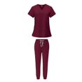 thumbnail image 2 of Female Scrub Set V Neckline Nurse Workwear for Beauty Center SPA Cosmetology L, 2 of 8