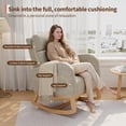 thumbnail image 2 of Modern Linen Rocking Chair - Comfortable Glider with Pillow & Side Pockets for Nursery, Living Room or Bedroom, Light Gray, 2 of 8