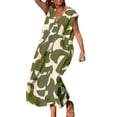 thumbnail image 1 of 2025 Robe à Col en V pour Dames à Manches Courtes, à Lacets, Imprimée, Grande Jupe, Robe d'Été pour Femmes, Robe Maxi pour Dames, Robes d'Été Décontractées pour Femmes, Robe de Saison, Robes Chemise Maxi, Robes Longueur Genou fo, 1 of 6