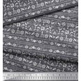 thumbnail image 3 of Soimoi Poly Georgette Fabric Leaves & Floral Block Print Fabric by Yard 52 Inch Wide, 3 of 3