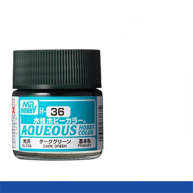 Mr. Hobby Aqueous H36 Gloss Dark Green Acrylic Paint 10ml for Scale Models & Miniatures