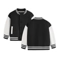 thumbnail image 4 of Girls Coats & Jackets Child Autumn Spring Long Sleeved Color Block Baseball Black Girls Fall Tops ,5-6 Years, 4 of 4