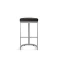 thumbnail image 4 of Amisco Lester 26 in. Counter Stool - Black Faux Leather / Silver Grey Metal, 4 of 9