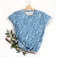 thumbnail image 4 of Hauts d'Été pour Femmes DYTTDG T-shirt à Fleurs Mode pour Femmes Grande Taille Col Rond Manches Courtes Décontracté Ample Tee Haut Hauts pour Femmes Liquidation Moins de 10 Multicolore,G, 4 of 5