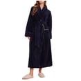 thumbnail image 1 of Timegard Womens Robe Soft Warm Fleece Bathrobe Solid Color Fall Winter Casual Loose Comfy Nightgowns, 1 of 3