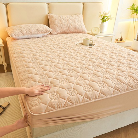 Yhmxh Room Decor-Couch Cover Bedding Comforter Sets 180x200cm 70x78 Inches Waterproof Bed Sheet Comfortable Soft Thickened Intercalated Breathable Washed Cotton Mattress Protective Cover