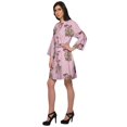thumbnail image 3 of Moomaya Printed Crossover Robes Bridesmaid Getting Ready Bathrobes For Women, 3 of 6