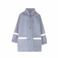 thumbnail image 1 of Virmaxy Toddler Baby Girls Boys Fleece Raincoat Kids Mid-Length Solid Hooded Rushing Jacket with Reflective Stripes Long Sleeve Open Front Waterproof Plush Outwear with Pocket Pink 4T, 1 of 8