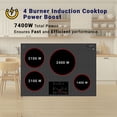 thumbnail image 4 of Equator Plaque de Cuisson à Induction Intégrée 30 Pouces 4 Brûleurs Maintien au Chaud 240V/7400W, 4 of 11