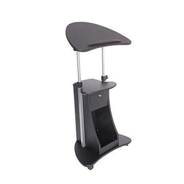 Techni Mobili Chariot Roulant de Luxe pour Ordinateur Portable avec Rangement, Noir