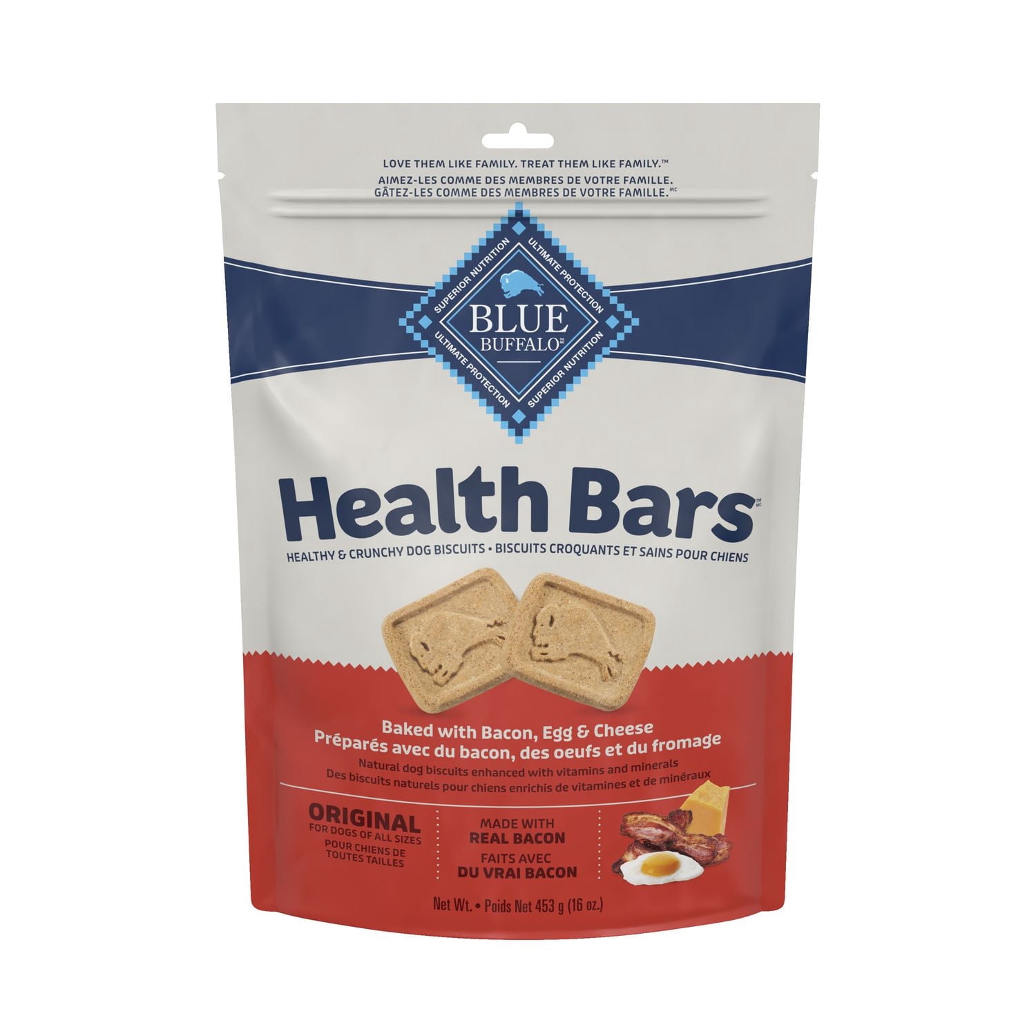 Blue Buffalo Health Bars Crunchy Dog Biscuits, Bacon, Egg & Cheese