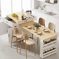 thumbnail image 1 of Homy Casa Kitchen Island with Extendable Dining Table and Storage Shelves, 1 of 10