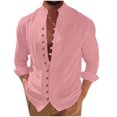 thumbnail image 2 of RXIRUCGD Pull Décontracté pour Hommes Mode Col en V Manches Respirant Chemisier Hauts, Rose, Taille : 2TG, 2 of 6