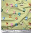 thumbnail image 1 of Soimoi Velvet Fabric Numbers & Alphabets Text Decor Fabric Printed Yard 58 Inch Wide, 1 of 3