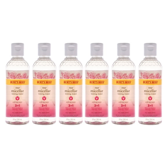 Rose Micellar Toning Water by Burts Bees for Women - 8 oz Toner - Pack of 6