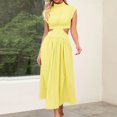 thumbnail image 2 of XZNGL Robe d'Été pour Femmes Aguichant Mode Femmes Été Unie Aguichant Ajourée Décontractée Mini Robe Sans Manches à Col Rond Robe d'Été Mini Robe pour Femmes Robe d'Été pour Femmes avec Manches, 2 of 5