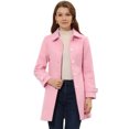 thumbnail image 1 of INSPIRE CHIC Manteau Caban Trench d'Hiver pour Femme à Col Peter Pan Rose m, 1 of 6