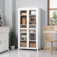 thumbnail image 2 of HOMCOM Armoire de Cuisine, Armoire de Rangement à 5 Niveaux avec Étagères, Blanc, 2 of 10