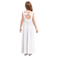 thumbnail image 4 of TTAO Robe en Chiffon Sans Manches Col en V Perles Mariage Demoiselle d'Honneur Soirée Bal Robe de Bal Formelle Blanche 14, 4 of 7
