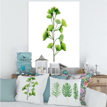 Designart Feuillage des plantes de champ vert Art mural sur toile