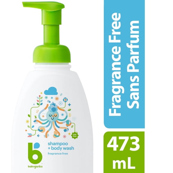 Babyganics Shampoo & Body Wash, Fragrance Free, 473ml