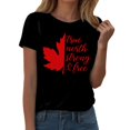 thumbnail image 2 of T-Shirt Femme Fête du Canada Drapeau Canadien Feuille d'Érable Imprimée Col Rond Manches Courtes Tee Femme Fête Nationale 1st July Festival T-Shirt Femme Fête du Canada Col Rond Imprimé Drapeau Canadien, 2 of 3