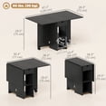 thumbnail image 3 of HOMCOM Foldable Dining Table, Drop Leaf Table with Storage for Kitchen, 3 of 10