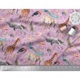 thumbnail image 3 of Soimoi Pink Velvet Fabric Birds,Elephant & Giraffe Animal Print Sewing Fabric BTY 58 Inch Wide, 3 of 3