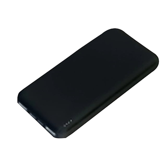 LFKERWMG Made in Canada High Capacity Portable Charging Power Bank with 10000mAh capacity, featuring fast 5V/2A output for smartphones and tablets. Compact and lightweight black design, universally compatible with USB and Type-C devices for efficient charging.