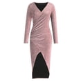 thumbnail image 3 of UPPADA Robe de Cocktail pour Femmes à Manches Longues Robe d'Invitée de Mariage Fente Latérale Jolie Robe Formelle Évasée Taille Haute Robe de Fête Robe de Bal Robe de Cocktail Liquidation en Liquidation, 3 of 6