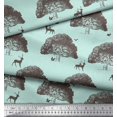 thumbnail image 3 of Soimoi Cotton Poplin Fabric Tree,Rabbit & Reindeer Animal Print Sewing Fabric Yard 42 Inch Wide, 3 of 3