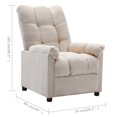 thumbnail image 4 of vidaXL Electric Recliner Chair Cream Fabric, 4 of 5