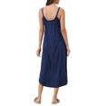 thumbnail image 3 of INSPIRE CHIC Robe de Détente pour Femmes, Pyjama, Nuisette à Bretelles Spaghetti, Cami, TP Bleu Marine, 3 of 6