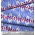 thumbnail image 3 of Soimoi Georgette Viscose Fabric Aztec Geometric Printed Craft Fabric by The Yard 42 Inch Wide, 3 of 3