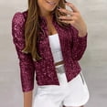 thumbnail image 1 of Pxiakgy Cardigans pour Femmes Cardigan pour Femmes Femme Décontracté Mode Paillettes Sequins Cardigan Scintillant Veste Rouge G, 1 of 1