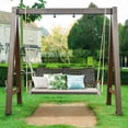 thumbnail image 3 of Costway Causeuse Suspendue en Rotin pour Patio 2 Personnes avec Coussin, 3 of 10